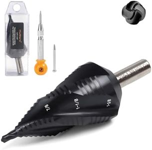 MulWark M35 Cobalt Step Drill Bit Set with Center Punch, TiAlN Coated Unibit(1/4"-1-3/8"), 4 Spiral Flute Hex Shank for Stainless Steel, Metal, Wood, Plastic