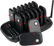 Retekess TD175 Restaurant Pager System, Restaurant Buzzer Pagers with Vibration, Mute Keyboard,3280ft Long Range,16 Beepers for Church, Nursery, Food Truck