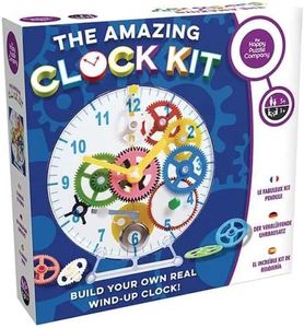 MukikiM Happy Puzzle Company The Amazing Clock Kit - Construct Your own Colorful Real Working Clock. Educational Toy That Teaches How Clocks Work, and Doubles as an Actual Wind-up Clock.