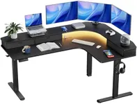 HUANUO 65″ L-Shaped Standing Desk w