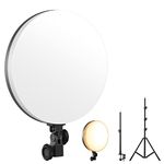 GVM 55W Led Video Light with Soft Photography Lighting, 12'' Round Panel Light in 3200-5600K, Key Light with Tripod & Desk Clamp Stand 3640 Lux, Studio Lights for Video Conference and Live Streaming