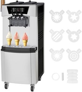 GarveeTech Commercial Ice Cream Machine, 3 Flavors Soft Serve Ice Cream Machine with Auto Clean, Smart Touch Screen, 5.8-8 Gal/Hr Ice Cream Makers for Home Restaurants Snack Bar