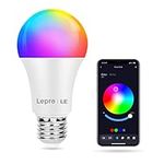 Lepro Colour Changing Light Bulb E27, Bluetooth APP Control LED Bulbs Screw, Dimmable RGB & White Light, 9W, 806lm, 2700K-6500K, 16 Million Colours Mood Lights (Don't Support Alexa/Google Home)