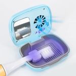 Becoolpet Toothbrush Travel Cover, Toothbrush Travel Case With Air Drying Function, Rechargeable Portable Toothbrush Travel Container with Holder for Household and Travell Blue
