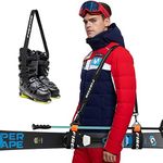 Ski Carrier Strap, Snowboard, Pole and Boot Carry Sling Strap Kit Adjustable Cushioned Shoulder Back Band for Family Men Women & Kids, Downhill Skiing Equipment Accessories Free Your Hand!