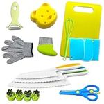 18PCS Kids Cooking Sets Real Cooking Montessori Kitchen Tools for Toddlers Kids Safe Knives for 2/3/4/5/6/7/8 Year Old