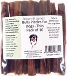 Britten & James 10 Thin Bulls Pizzles for Dogs (12cm length) - Bully Stick, Natural Dental Stick and Dog Chew. Hypoallergenic, Grain Free and Long Lasting Dog Treat