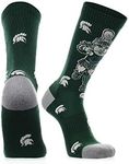 TCK Michigan State Spartans Socks Sock Mayhem Crew (Green/Grey/White, Large)