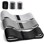 Houselog Resistance Bands Sets Portable Exercise Loops for Legs and Hip 3 Resistance Level Workout Weight Bands with Non-Slip Design Workout Flexbands for Home Gym Office Yoga Pilates(3 Gray Black)