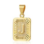 Trendsmax Mens Womens Yellow Gold Plated Initial Capital Letter J Pendant Charm Only No Chain