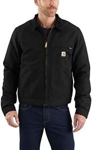 Carhartt mens Duck Detroit Jacket (Regular and Big & Tall Sizes) Work Utility Outerwear, Black, XX-Large US