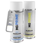 MG PRIME Car paint Spray can set for Mercedes 650 Calcitweiss/Arctic White Base coat clear coat spray can 400ml