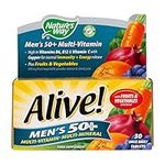 Nature's Way - Alive! Men's 50+ Multi-Vitamin and Minerals - Specially Formulated for Men Over 50 – with Dried Blend of Fruits and Vegetables - Suitable for Vegetarians - 30 Tablets