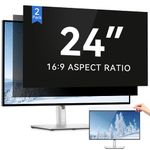 IPROKKO [2 Pack 24 Inch Computer Privacy Screen Filter, Removable Anti Glare Blue Light Scratch Protector Film for 24inch Computer 16:9 Widescreen Monitor, Anti Spy Security Protector Shield