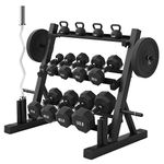 Gamma Fitness Dumbbell Rack Multifunctional Weight Stand for Home Gym Suitable for Storage of Dumbbell, Weight Plates, Kettle Bells, Barbells, etc MR-108