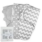 Comfy Cubs Swaddle Blanket Baby Girl Boy Easy Adjustable 3 Pack Infant Sleep Sack Wrap Newborn Babies (Small (0-3 Month), Gray)