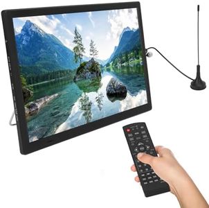 16in Portable TV LCD Monitor Battery Powered, ATSC Car TV Digital Television Smart TV, HD 1080P Video Player Widescreen Monitor with Detachable Antennas, Remote Control, USB Port, MP3