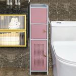AOJEZOR Bathroom Storage Cabinet:Small Bathroom Storage Cabinet for Toilet Paper Holder-Rose Dawn