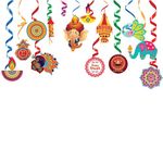 Party Around® Diwali Festival 13pcs Hanging Swirls for Diwali Festival Decorations.