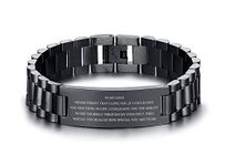 VNOX Masculine Watch Band Stainless Steel Link Bracelet Personalized Jewelry Gift for Men DAD Father Husband Boyfriend, 8 3 inch, To My Love-Never Forget That I Love You..., Lava Stone