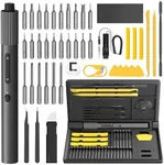 HOTO Electric Precision Screwdriver Set, 48 in 1 Electronics Tool Kit, Magnetic Bits & Box, LED Light & 2 Torque Settings, Mini Screwdriver Set for Eyeglasses, Watches, Phones, Laptops, Cameras Repair