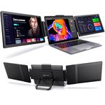 L LIMINK SP12 Portable Triple Monitor for 13-16" Laptop, Upgrade FHD 12" Lightweight Laptop Screen Monitor Extender for Dual Monitor Display, 300nit USB-C Tri-Screen, Plug-Play for Windows MacBook Pro