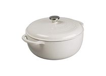 Lodge EC7D13 Enamel 7.5Qt Dutch Oven, Oyster, 7.5 Quart, White