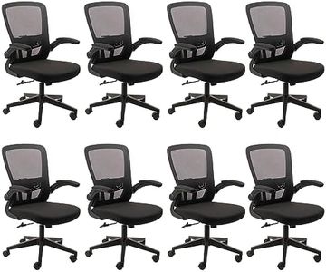 KLASIKA Desk Chairs with Wheels, Ergonomic Mesh Office Chair Adjustable Height and Swivel Lumbar Support Home Office Chair with Flip Up Armrests (8PK)