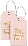 Casmonal Luggage Tags with Full Back Privacy Cover w/Steel Loops, 01 Pink, One_Size