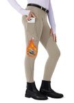 Willit Girls Fleece Horse Riding Pants Equestrian Breeches Kids Winter Riding Tights Thermal Schooling Tights Khaki L