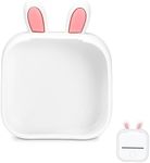 Memoking T02 Protective Case-Bunny Ears Shape Soft Silicone BPA-Free Cute Design Printer Cover, Compatible with T02 Mini Bluetooth Wireless Portable Mobile Pocket Printer, White