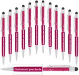 KOLOWKO Personalized 2 in 1 Ballpoint Pen,Custom Name/Text/Message, Crystal Decorated Ballpoint Pen, Good for Graduation, Wedding, Birthday,Communion Gifts