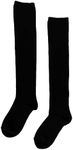 State Cashmere Unisex 100% Pure Cashmere Knee High Ribbed Cuff Socks (Black, L/XL)