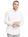 Tommy Hilfiger Men's Long Sleeve Casual Button Down Shirt in Classic Fit, Bright White, X-Large