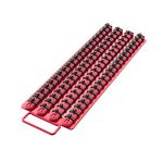 Olsa Tools Portable Socket Organizer Tray | Red Rails Black Clips | Holds 80 Sockets | Premium Quality Socket Holder