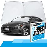 CLIM ART Windshield Sun Shade for Hyundai Elantra 2021-2024 - Custom-Fit Foldable Car Sun Shade - Car Sunshade - Vehicle Sun Protector - Front Auto Windshield Cover, Car Windshield - WS4002