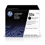 HP 55X Black High Yield Laserjet Toner Cartridge (Pack of 2) CE255XD