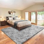 Calore Area Rugs for Living Room Bedroom Kids Room Nursery Soft Shaggy Comfy and Fluffy Rug Modern Carpet Indoor Floor Mat Anti-Skid Rugs Home Decor (Grey White,6.5×9.8 feet)