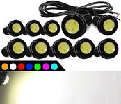 KaiDengZhe 10Pcs 18mm Eagle Eye LED Light Bulbs,DRL Fog Light 9W DC12V for Car ATV Camper Trunk Motorcycle Daytime Running Lights License Plate light Stop Parkinglight Trunk Backup Light(White)