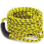 Boat Tow Rope for Tubes Boating, 3K 60FT 1-3 Riders Ski Skiing Heavy Duty Tube Thick Ropes with Floating Foam for Tubing Float Water Wakeboard Towable Tube Yellow and Black