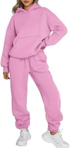 Trendy Queen Sweatsuits Women Two Piece Lounge Tracksuit Sets Pink S