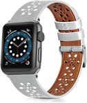 Leather Band Compatible with Apple Watch Band 49mm 45mm 44mm 42mm 41mm 40mm 38mm, Hollow-Out Lace Strap Replacement Band Strap for Apple Watch Ultra SE2 SE Series 8 7 6 5 4 3 2 1