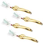 4Pack Funny Fishing Lures for Men Saltwater Fishing Lures Set Metal Jigging Spoons for Bass Fishing Crank Baits Topwater Lures Tackle Gear for Mackerel Striper Bluefish