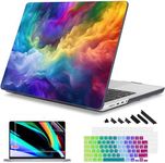 Mektron for MacBook Pro 14 inch Case 2023 Release M3 A2918 A2992 Compatible with 2022 2021 Release M2 A2779 M1 A2442 Pro/Max, Printed Plastic Hard Shell Laptop Cover,Rainbow Cosmic