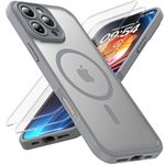 TOCOL 3 in 1 Magnetic for iPhone 16 Pro Max Case, Upgraded [Full Camera Protection] [Compatible for Mag-Safe] [15FT Military Grade Protection] for iPhone 16 Pro Max 6.9Inch, Gray