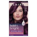 Clairol Bold & Bright Permanent Hair Dye, V3 Intense Passion Plum Hair Color, Pack of 1