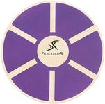 ProsourceFit Wooden Balance Board Non-Slip Wobble Core Trainer 15.75in Diameter with 360 Rotation for Stability Training, Full Body Exercises, Physical Therapy, Purple