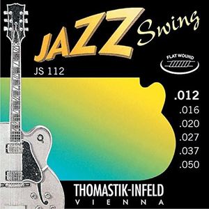 Thomastik Jazz Swing Series Guitar 6 String Pure Nickel Flat Wounds E, B, G, D, A, E Set (JS112)