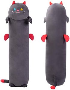 Mewaii Long Cat Plush Body Pillow, 44” Cute Black Cat Stuffed Animals Kawaii Soft Plushies, Kitten Plush Pillow Doll Toy