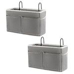 Retyion Bedside Hanging Storage Basket Headboards Bunk Beds Dorm Rooms Organizer Caddy for Storage (2Pack Grey)